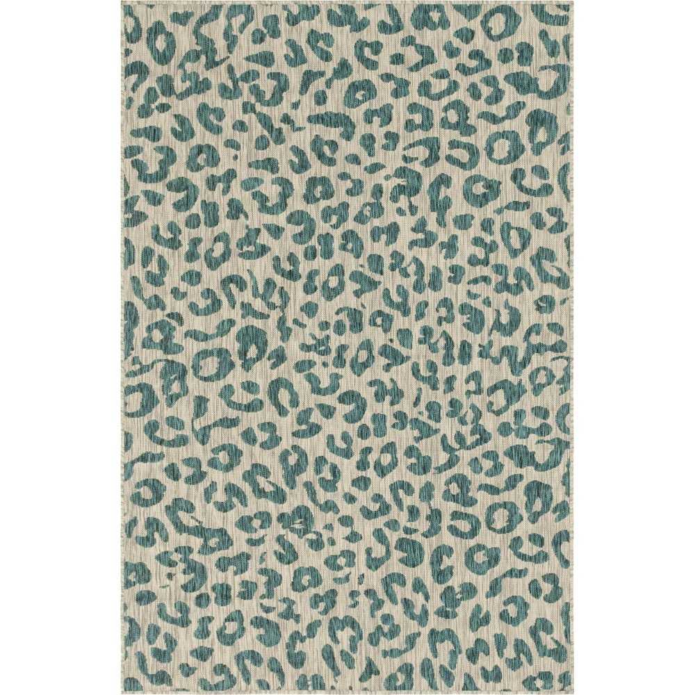 Rug Unique Loom Outdoor Safari Teal Rectangular 5' 0 x 8' 0 Rug Unique Loom Outdoor Safari Teal Rectangular 5' 0 x 8' 0