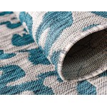 Rug Unique Loom Outdoor Safari Teal Rectangular 5' 0 x 8' 0