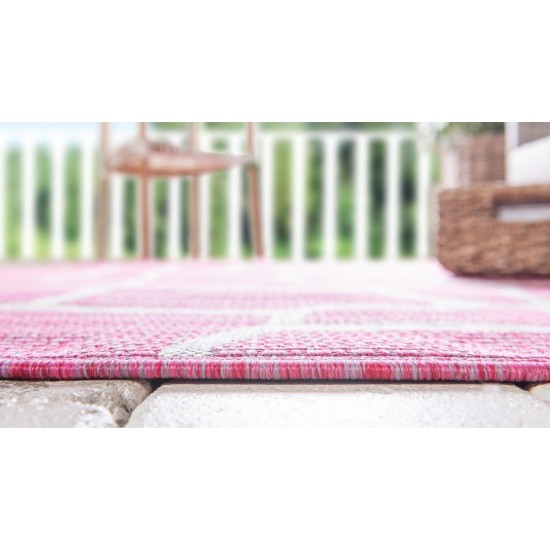 Rug Unique Loom Outdoor Safari Pink Rectangular 5' 0 x 8' 0