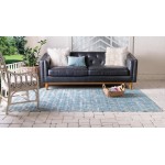 Rug Unique Loom Outdoor Safari Aqua Blue Rectangular 5' 0 x 8' 0