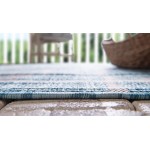 Rug Unique Loom Outdoor Safari Aqua Blue Rectangular 5' 0 x 8' 0
