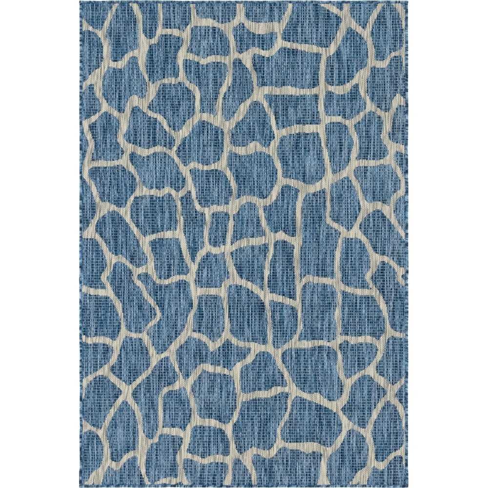 Rug Unique Loom Outdoor Safari Blue Rectangular 4' 0 x 6' 0 Rug Unique Loom Outdoor Safari Blue Rectangular 4' 0 x 6' 0