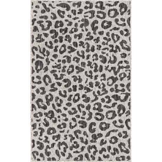 Rug Unique Loom Outdoor Safari Black Rectangular 3' 3 x 5' 3