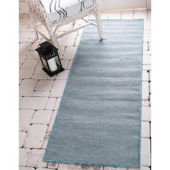 Rug Unique Loom Outdoor Patio Turquoise Runner 2' 0 x 6' 0