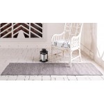 Rug Unique Loom Outdoor Patio Light Gray Runner 2' 0 x 6' 0