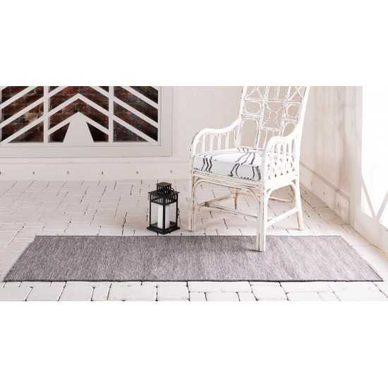 Rug Unique Loom Outdoor Patio Light Gray Runner 2' 0 x 6' 0