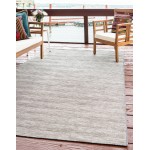 Rug Unique Loom Outdoor Patio Light Gray Rectangular 9' 4 x 12' 0