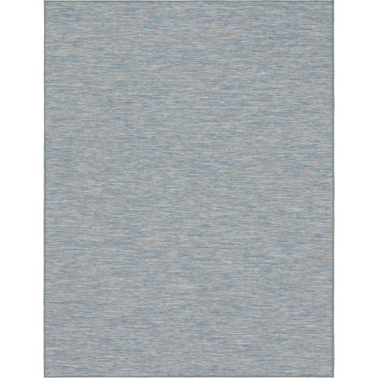 Rug Unique Loom Outdoor Patio Blue Rectangular 9' 4 x 12' 0