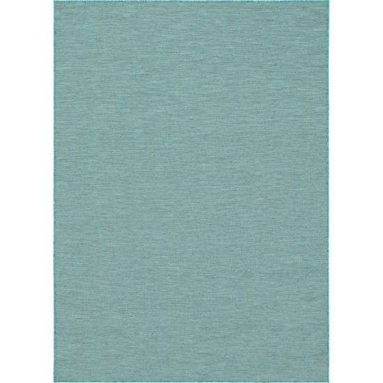 Rug Unique Loom Outdoor Patio Turquoise Rectangular 8' 4 x 11' 4