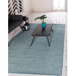 Rug Unique Loom Outdoor Patio Turquoise Rectangular 8' 4 x 11' 4