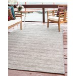 Rug Unique Loom Outdoor Patio Light Gray Rectangular 8' 4 x 11' 4