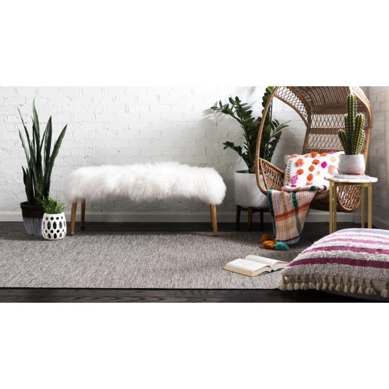 Rug Unique Loom Outdoor Patio Light Gray Rectangular 8' 4 x 11' 4