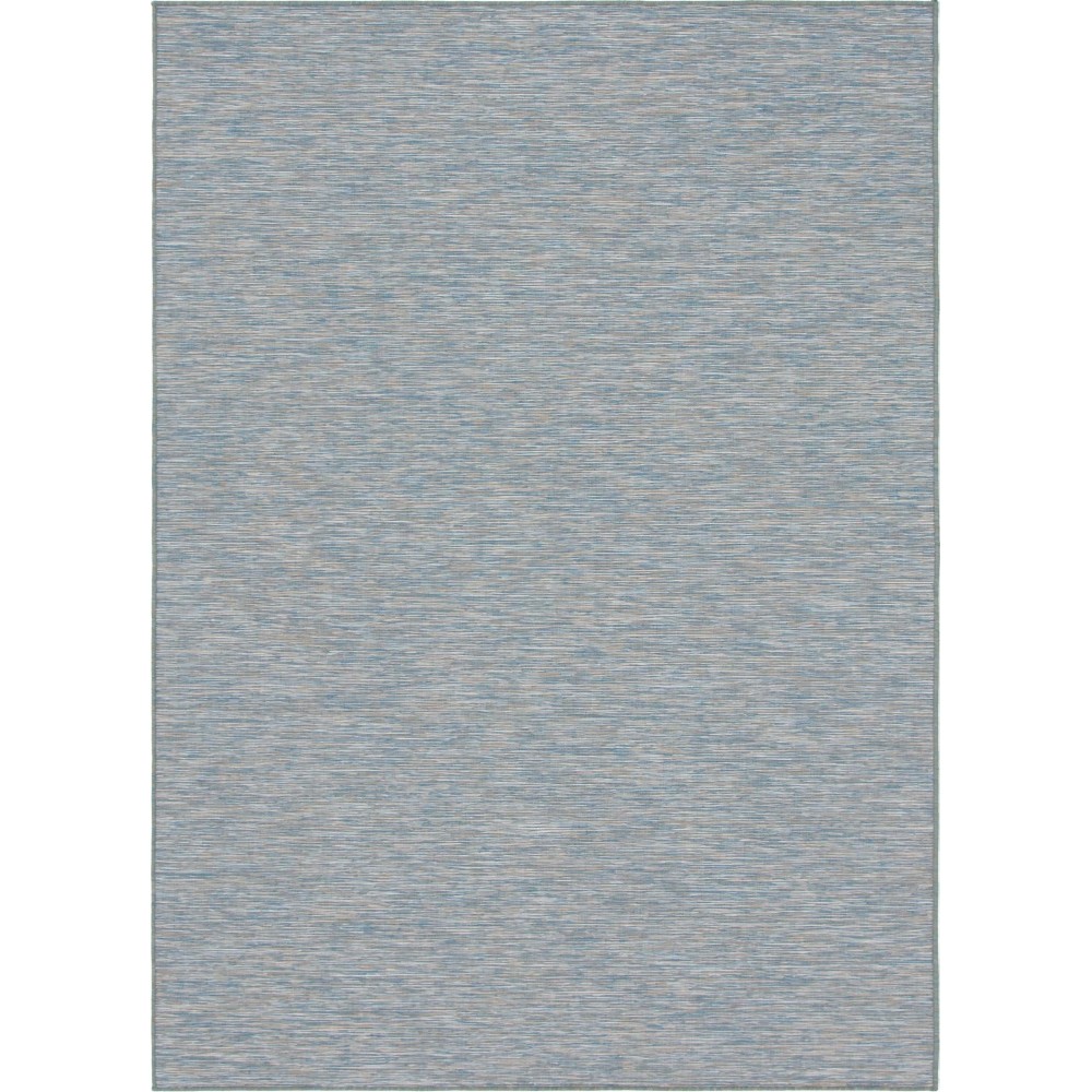 Rug Unique Loom Outdoor Patio Blue Rectangular 8' 4 x 11' 4