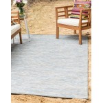 Rug Unique Loom Outdoor Patio Blue Rectangular 8' 4 x 11' 4