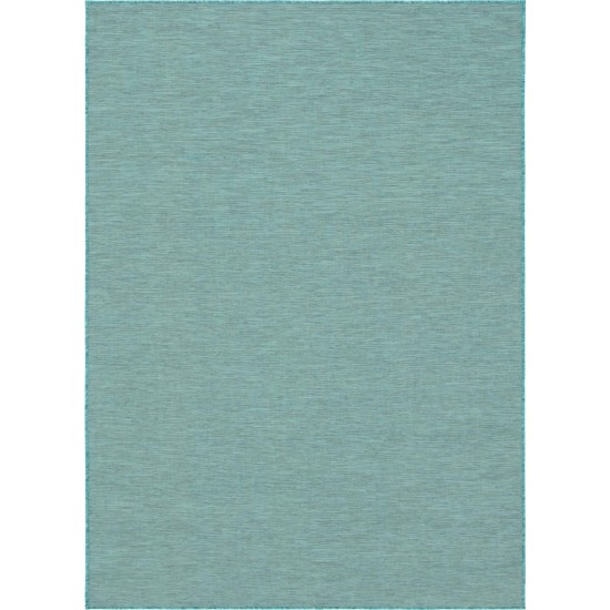 Rug Unique Loom Outdoor Patio Turquoise Rectangular 7' 5 x 10' 0