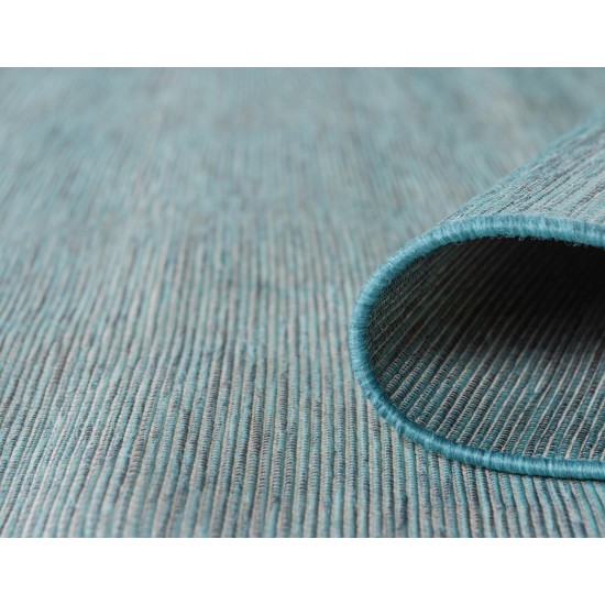 Rug Unique Loom Outdoor Patio Turquoise Rectangular 7' 5 x 10' 0