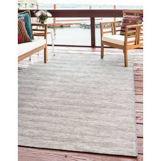 Rug Unique Loom Outdoor Patio Light Gray Rectangular 6' 3 x 9' 0