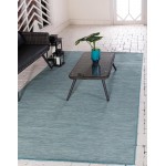 Rug Unique Loom Outdoor Patio Turquoise Rectangular 5' 3 x 8' 0