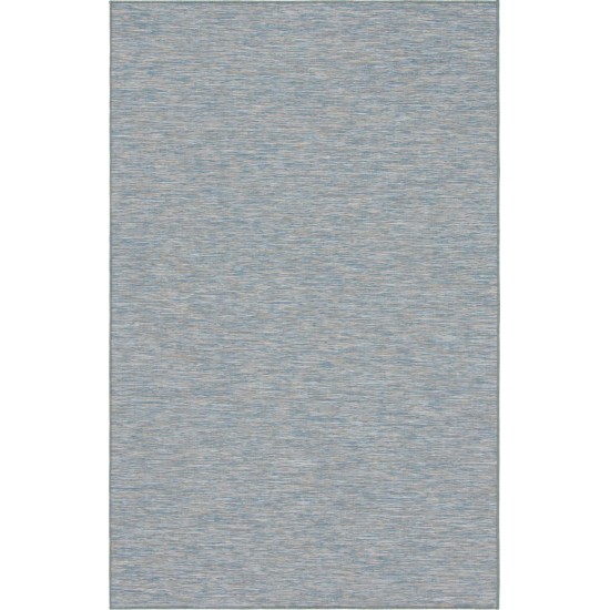 Rug Unique Loom Outdoor Patio Blue Rectangular 5' 3 x 8' 0