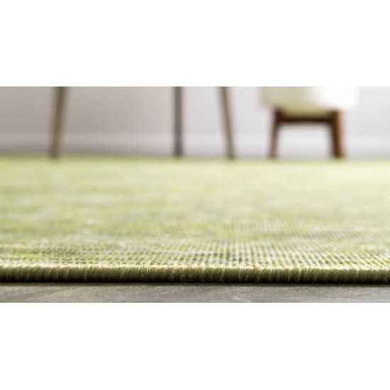 Rug Unique Loom Outdoor Patio Green Rectangular 4' 2 x 6' 0