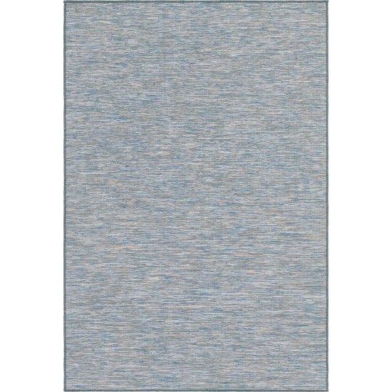 Rug Unique Loom Outdoor Patio Blue Rectangular 4' 2 x 6' 0