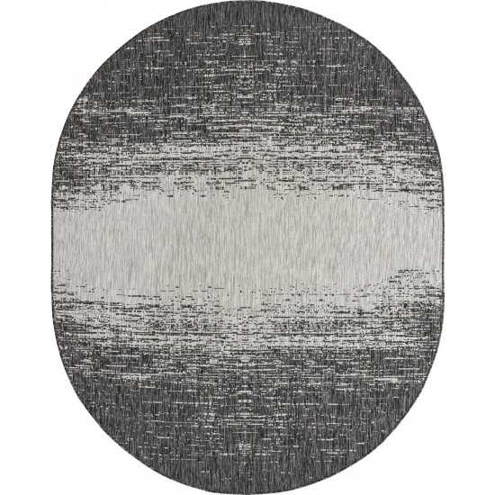 Rug Unique Loom Outdoor Modern Gray Oval 7' 10 x 10' 0