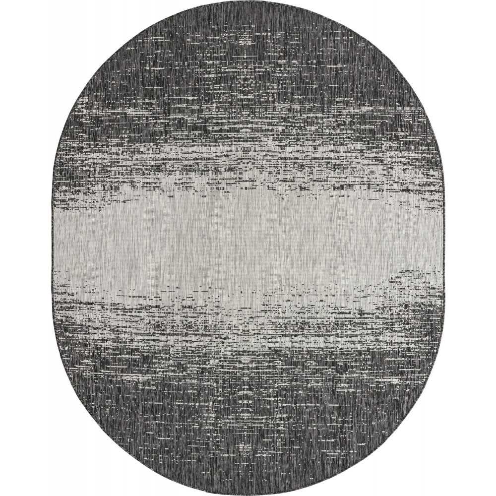 Rug Unique Loom Outdoor Modern Gray Oval 7' 10 x 10' 0