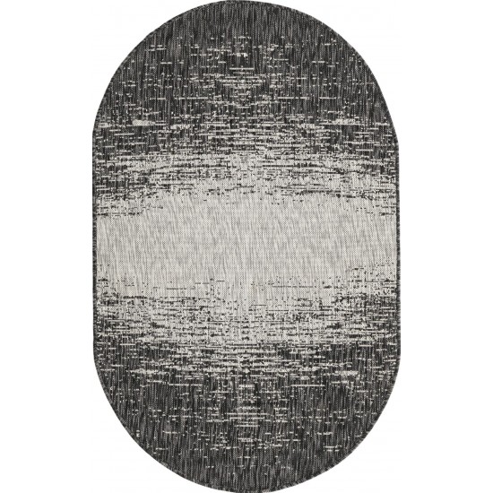 Rug Unique Loom Outdoor Modern Gray Oval 3' 3 x 5' 3