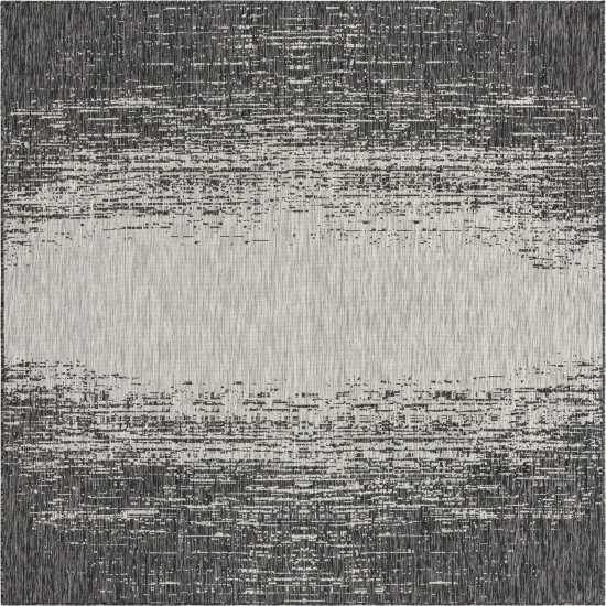 Rug Unique Loom Outdoor Modern Gray Square 7' 10 x 7' 10