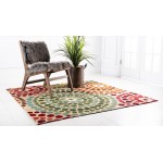 Rug Unique Loom Outdoor Modern Beige Square 6' 0 x 6' 0