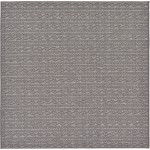 Rug Unique Loom Outdoor Modern Gray Square 6' 0 x 6' 0