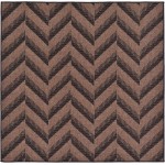 Rug Unique Loom Outdoor Modern Brown Square 6' 0 x 6' 0