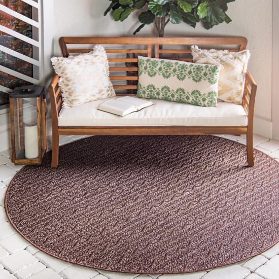 Rug Unique Loom Outdoor Modern Brown Round 6' 0 x 6' 0