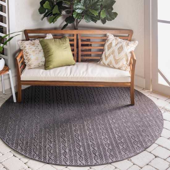 Rug Unique Loom Outdoor Modern Gray Round 6' 0 x 6' 0