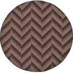 Rug Unique Loom Outdoor Modern Brown Round 6' 0 x 6' 0