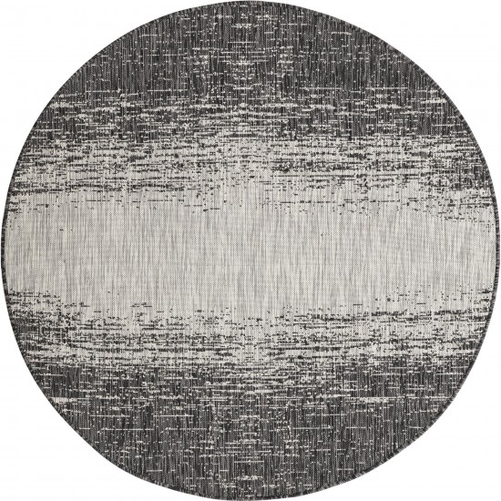 Rug Unique Loom Outdoor Modern Gray Round 5' 3 x 5' 3