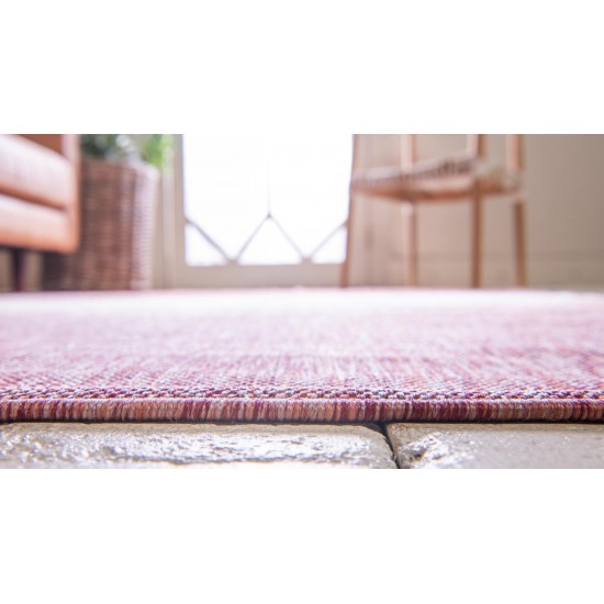 Rug Unique Loom Outdoor Modern Rust Red Round 4' 0 x 4' 0