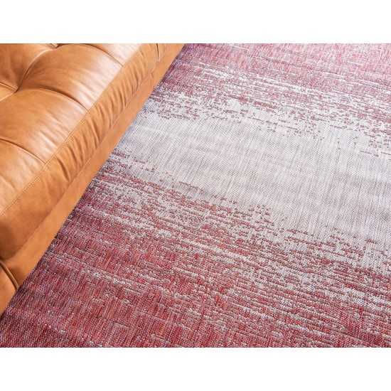 Rug Unique Loom Outdoor Modern Rust Red Round 4' 0 x 4' 0