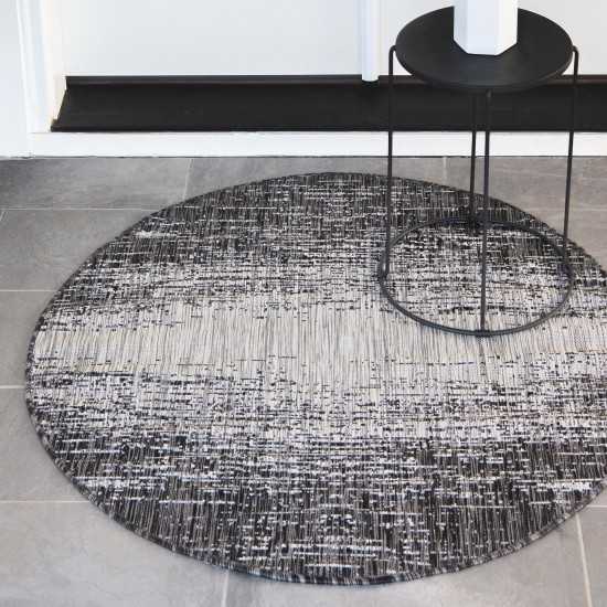 Rug Unique Loom Outdoor Modern Gray Round 4' 0 x 4' 0