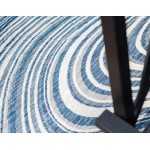 Rug Unique Loom Outdoor Modern Navy Blue Round 4' 0 x 4' 0