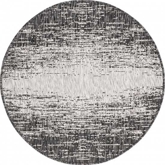 Rug Unique Loom Outdoor Modern Gray Round 3' 3 x 3' 3