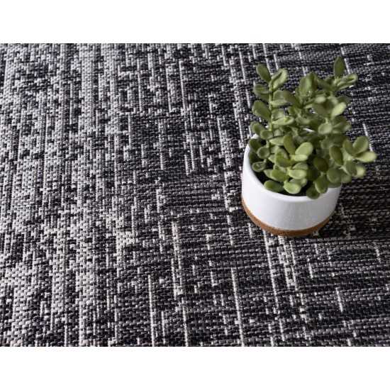 Rug Unique Loom Outdoor Modern Gray Runner 2' 0 x 8' 0