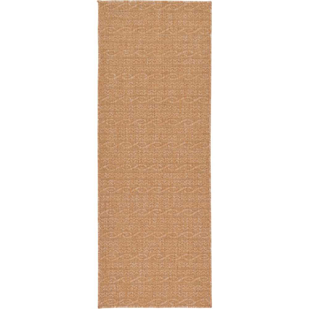 Rug Unique Loom Outdoor Modern Light Brown Runner 2' 2 x 6' 0