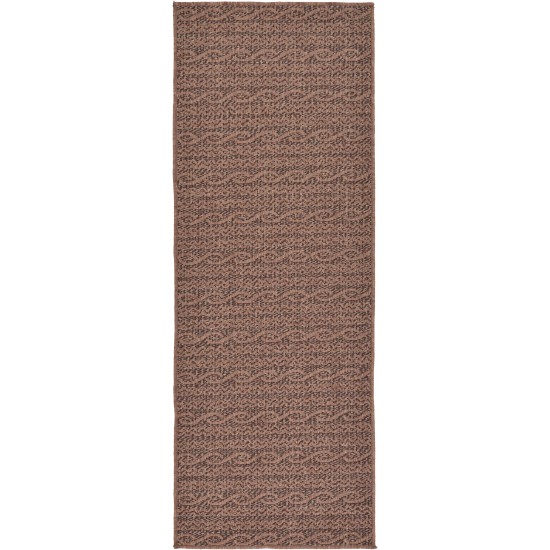 Rug Unique Loom Outdoor Modern Brown Runner 2' 2 x 6' 0