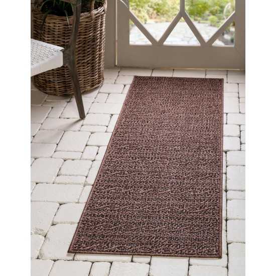 Rug Unique Loom Outdoor Modern Brown Runner 2' 2 x 6' 0