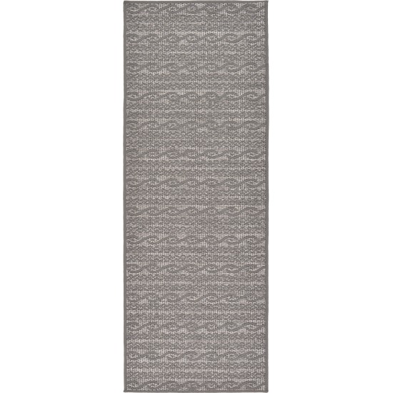 Rug Unique Loom Outdoor Modern Gray Runner 2' 2 x 6' 0