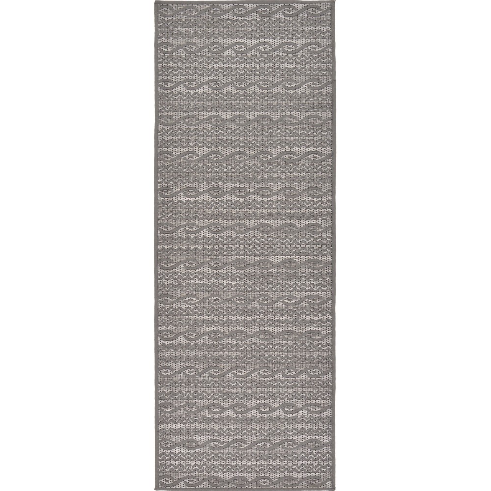 Rug Unique Loom Outdoor Modern Gray Runner 2' 2 x 6' 0 Rug Unique Loom Outdoor Modern Gray Runner 2' 2 x 6' 0