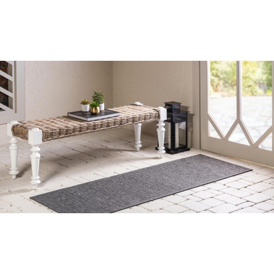 Rug Unique Loom Outdoor Modern Gray Runner 2' 2 x 6' 0