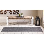Rug Unique Loom Outdoor Modern Gray Runner 2' 2 x 6' 0