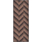 Rug Unique Loom Outdoor Modern Brown Runner 2' 2 x 6' 0